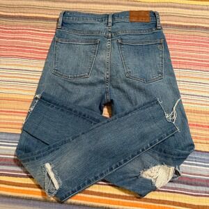 Madewell 9 High-Rise Skinny Crop Distressed Jeans Medium Wash G1421 Size 25